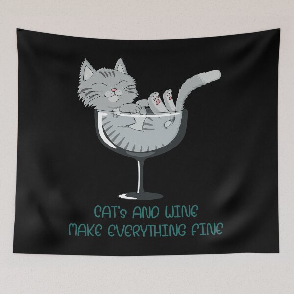 Item preview, cat's and wine make everything fine. Forest cat designed and sold by Tagesapfel.