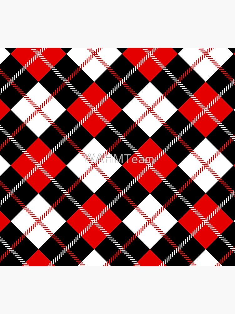 Red, White, Black Argyle, Plaid, Tartan Pattern by WAHMTeam