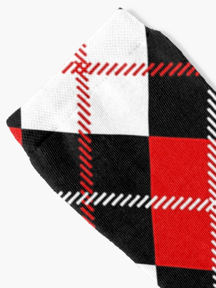 Alternate view of Red, White, Black Argyle, Plaid, Tartan Pattern Socks