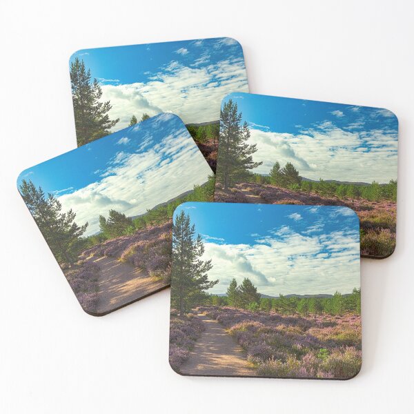Item preview, A pleasant path through blooming purple heather in Abernethy Forest. designed and sold by Nethycurl.