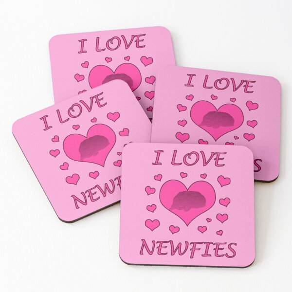 Item preview, Newfoundland dog heart pink designed and sold by Moonyflower.