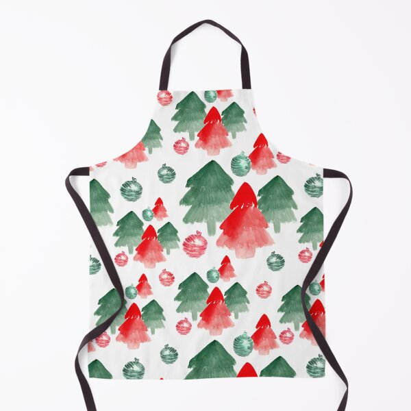 Item preview, Christmas trees and ornaments on white pattern designed and sold by EarthyPlanty.