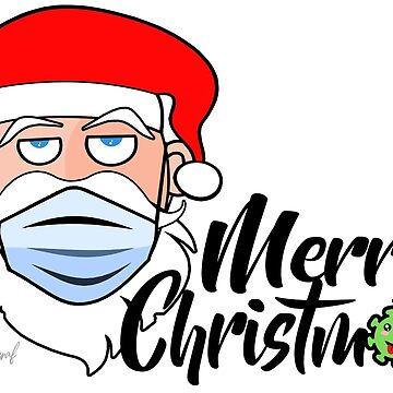 Imagen de la obra MERRY CHRISTMAS 2020 Papá Noel con mascarilla Feliz Navidad de Giuraf