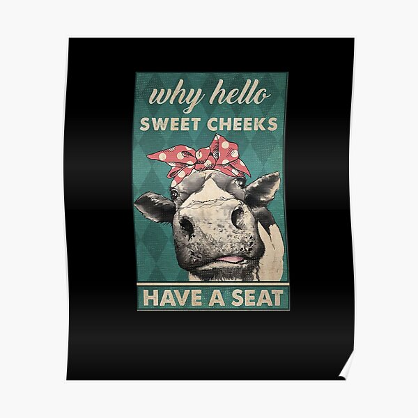 Pitbull Dog Why Hello Sweet Cheeks Have A Seat Poster Funny -  Israel
