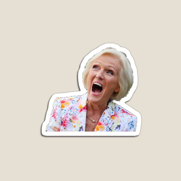 Amused Mary Berry sticker from the great british bake off Magnet