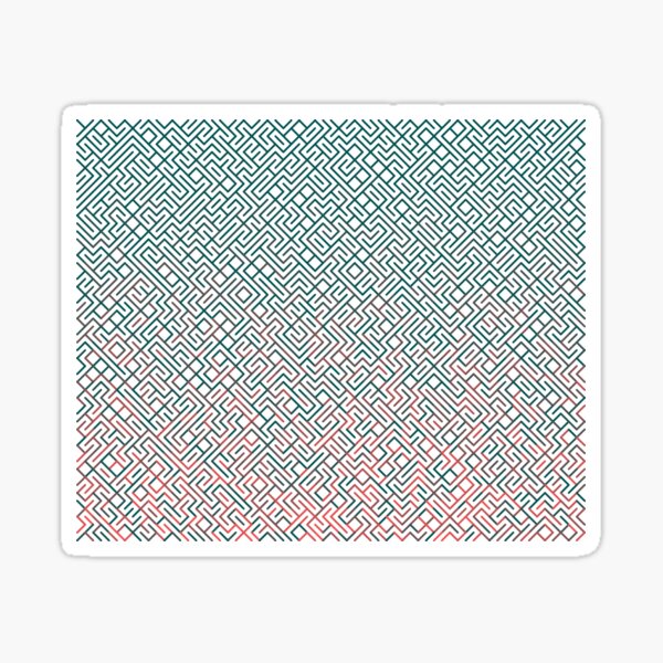 10 Print - Dark Green and Pink Giant Maze Sticker