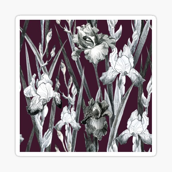 Item preview, Iris flower pencil pattern.  designed and sold by margo-soleil.