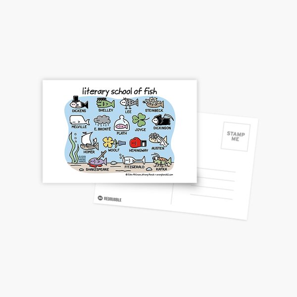 literary school of fish Postcard