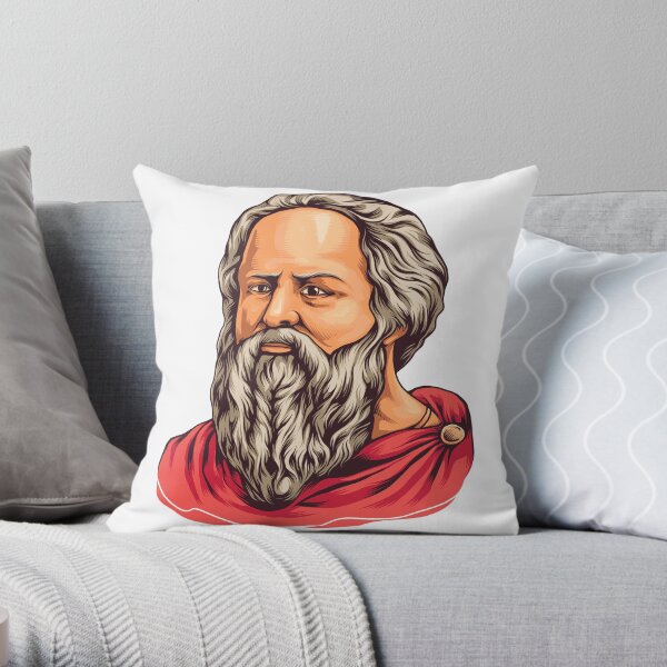 Greek Philosopher Socrates Art Throw Pillow