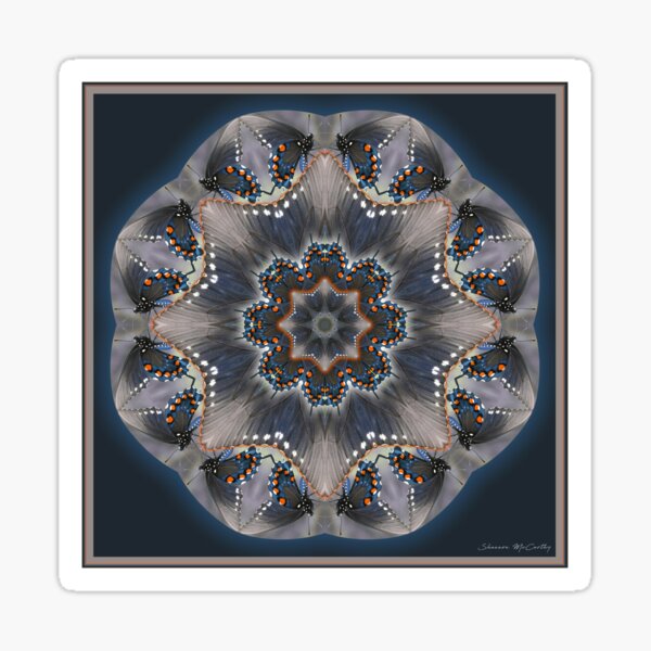 Swallowtail Butterfly Mandala Meditation Sticker