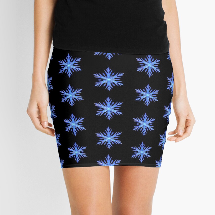 Blue Snowflake Mini Skirt