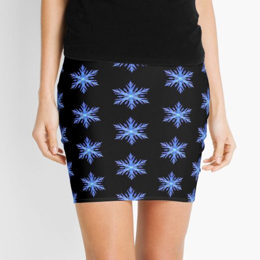 Blue Snowflake Mini Skirt