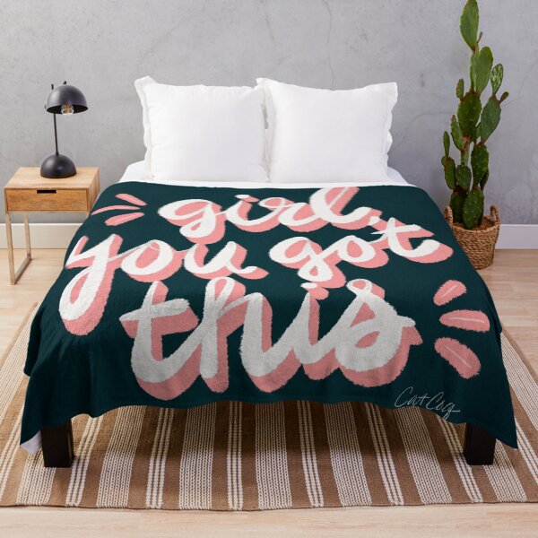Item preview, Girl You Got This – Teal & Blush designed and sold by Cat Coquillette.