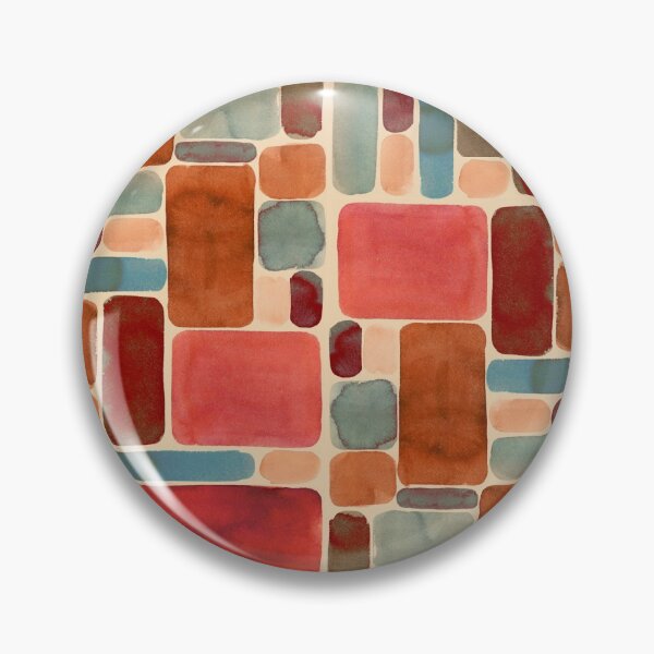 Item preview, Watercolor blocks in teal and rust color-way designed and sold by mossandhoney.