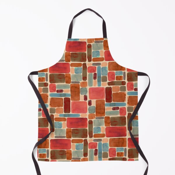 Item preview, Watercolor blocks in teal and rust color-way designed and sold by mossandhoney.