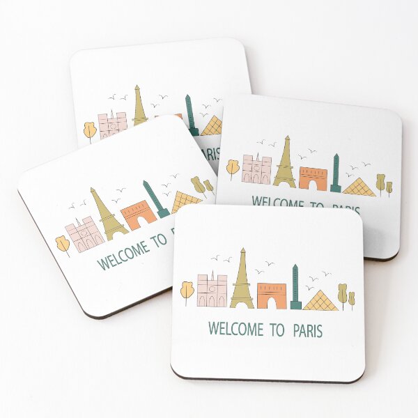 Item preview, Welcome to Paris Monuments Eiffel Tower Louvre Arc de Triomphe designed and sold by Evguenia SVETCHKAREVA.