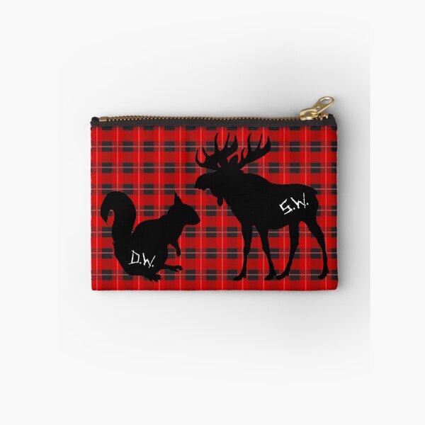 Item preview, moose + squirrel - plaid/black designed and sold by lexicolor.