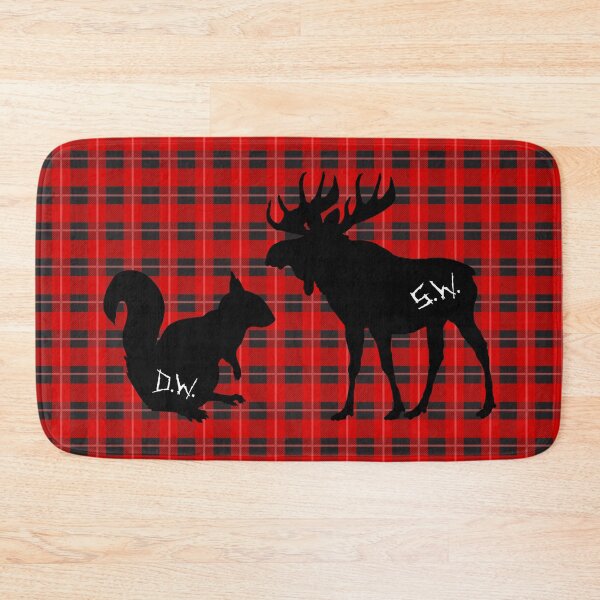 Item preview, moose + squirrel - plaid/black designed and sold by lexicolor.