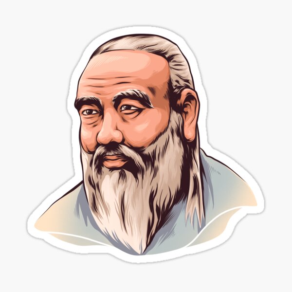 Chinese Philosopher Confucius Art Sticker