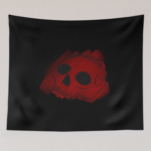 Item preview, Skull in small lines with paint in background designed and sold by BV-creas.