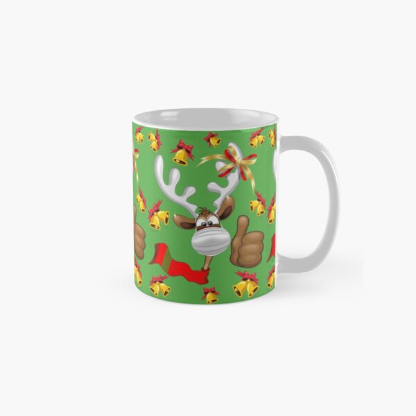 Reindeer Christmas Character with Face Mask Classic Mug