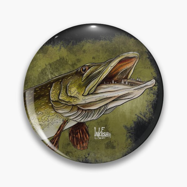 Item preview, Open mouth pike designed and sold by InkFish Art.