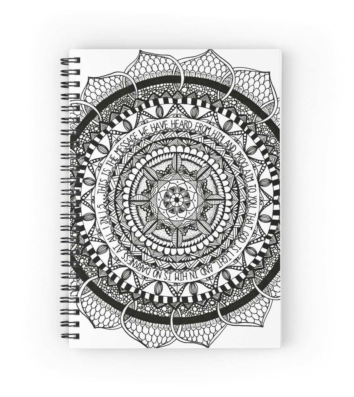 Zentangle Mandala-Bible Verse Spiral Notebooks by TangleBoBangle 