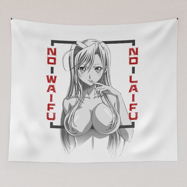 Item preview, No Waifu No Laifu Anime Hentai Boobs Black and White designed and sold by Crapt.