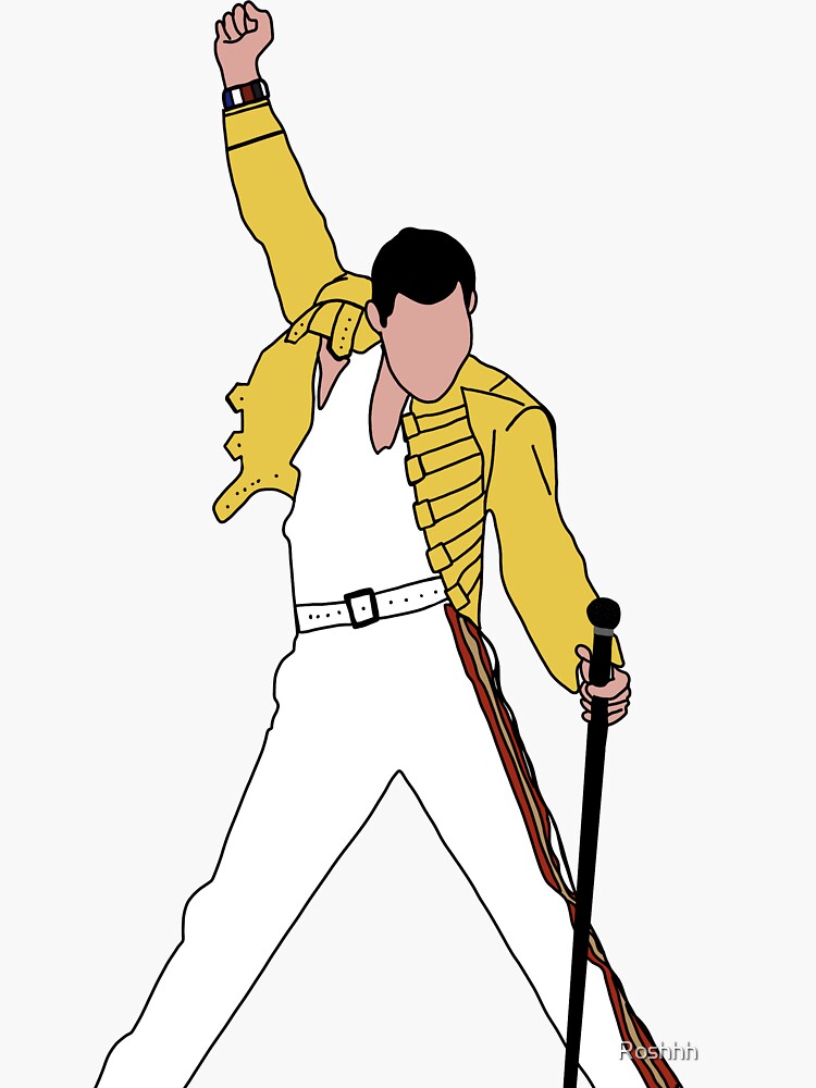 "Freddie Mercury minimalist design" Sticker for Sale by Roshhh | Redbubble