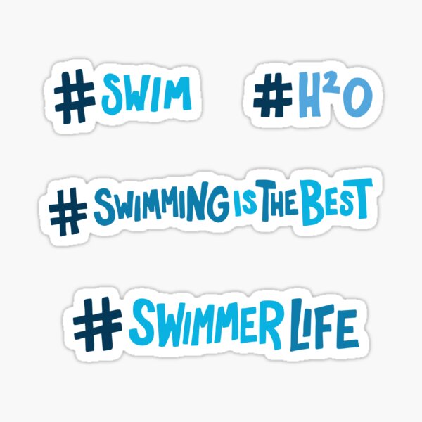 Artikel-Vorschau von Schwimmen Hashtags Schwimmen Grafik Aufkleber Pack, designt und verkauft von DavidAlan.