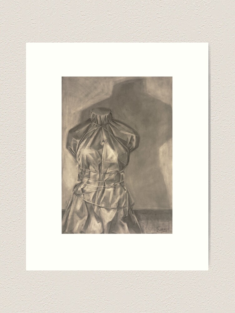 Thumbnail 1 of 3, Art Print, Reductive Charcoal Mannequin Value Study designed and sold by Sabtastic.