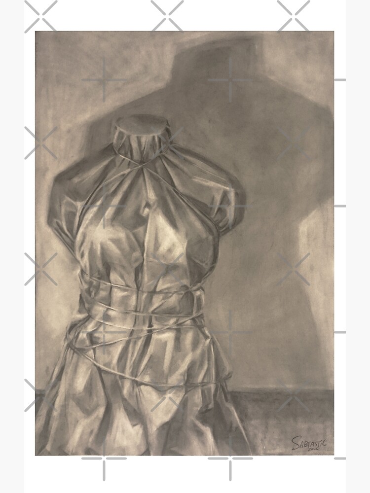 Thumbnail 3 of 3, Art Print, Reductive Charcoal Mannequin Value Study designed and sold by Sabtastic.