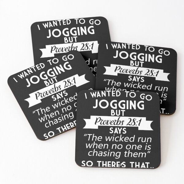 Item preview, I Wanted To Go Jogging But Proverbs 28:1 T-Shirt designed and sold by MarioShirtWorld.