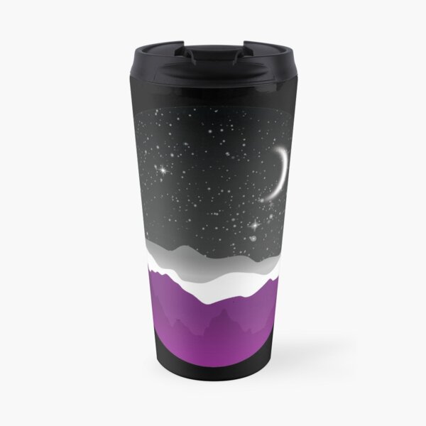 Asexual Night Mountains Landscape Travel Mug