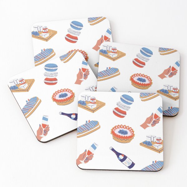 Item preview, Cute FRENCH FOOD and Wine Champagne Pattern designed and sold by a-little-ink.