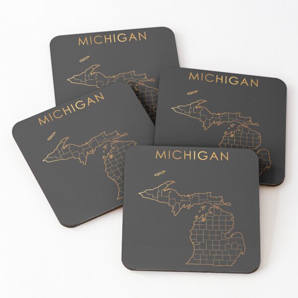 Item preview, Michigan Gold State Counties Map designed and sold by Alo.