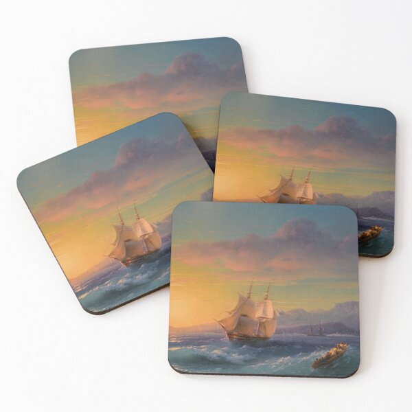 Item preview, Ship at Sunset off Cap Martin (1859) - Ivan Aivazovsky designed and sold by SALON DES ARTS.