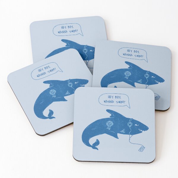 Item preview, Crazy Shark Lady Hey Boy Wanna Swim  designed and sold by FitFabFunny.