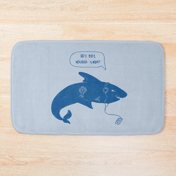 Item preview, Crazy Shark Lady Hey Boy Wanna Swim  designed and sold by FitFabFunny.