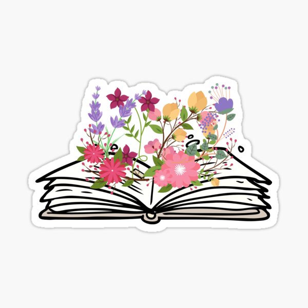 Floral Book Sticker