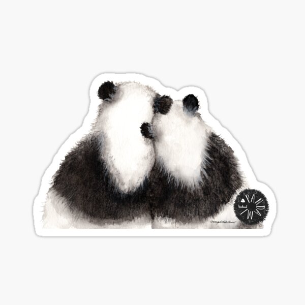Pandamie: Giant Panda Couple leaning on each other Sticker