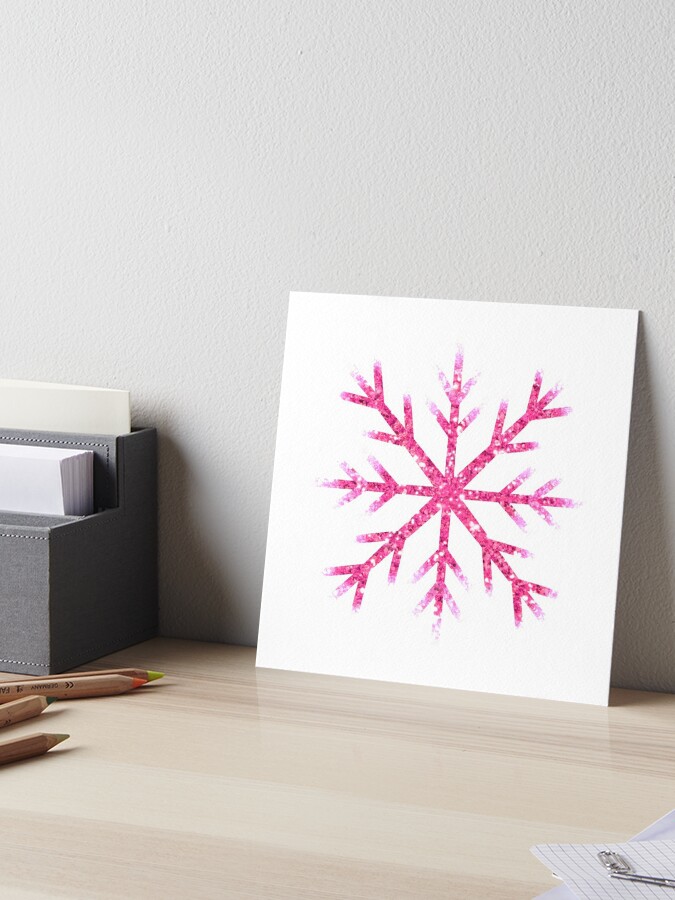 Pink sparkling Snowflake, North Pole glitter chic  Sticker for Sale by  hollycooper