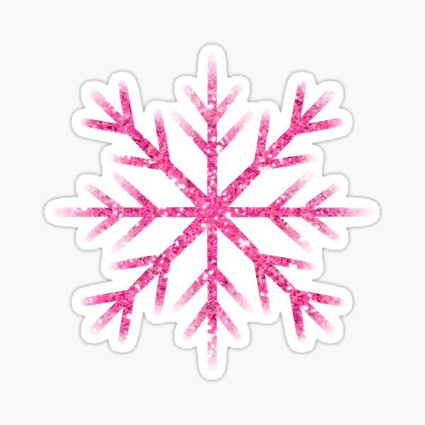 Pink sparkling Snowflake, North Pole glitter chic  Sticker for Sale by  hollycooper