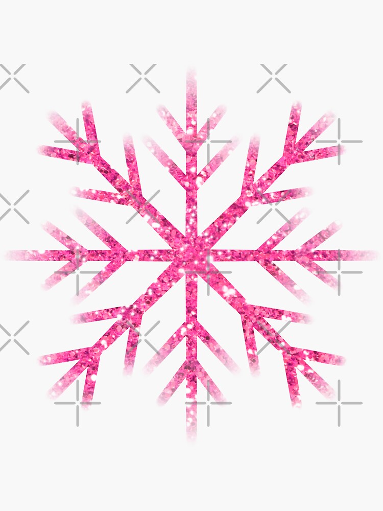 Pink sparkling Snowflake, North Pole glitter chic  Sticker for Sale by  hollycooper