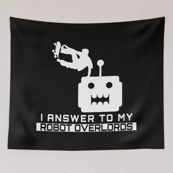 Item preview, I Answer To My Robot Overlords – Geeky Mecha Hand Plant Skater designed and sold by The Green Corner.