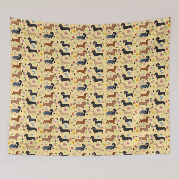 Item preview, Spring dachshund pattern with flowers designed and sold by TheDachshund.