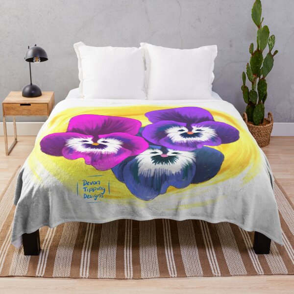 Item preview, Cute pansies flower print designed and sold by devontipdesigns.
