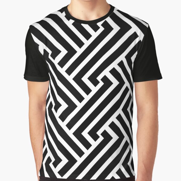 black and white striped pattern Graphic T-Shirt