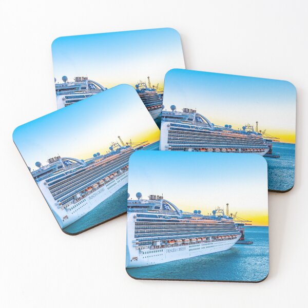 Item preview, Crown Princess Cruise Ship at sunset in Spain designed and sold by debbieannpowell.