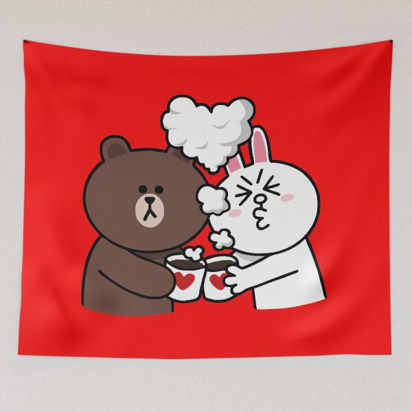 Item preview, Brown bear and Cony in love designed and sold by thesircurly.